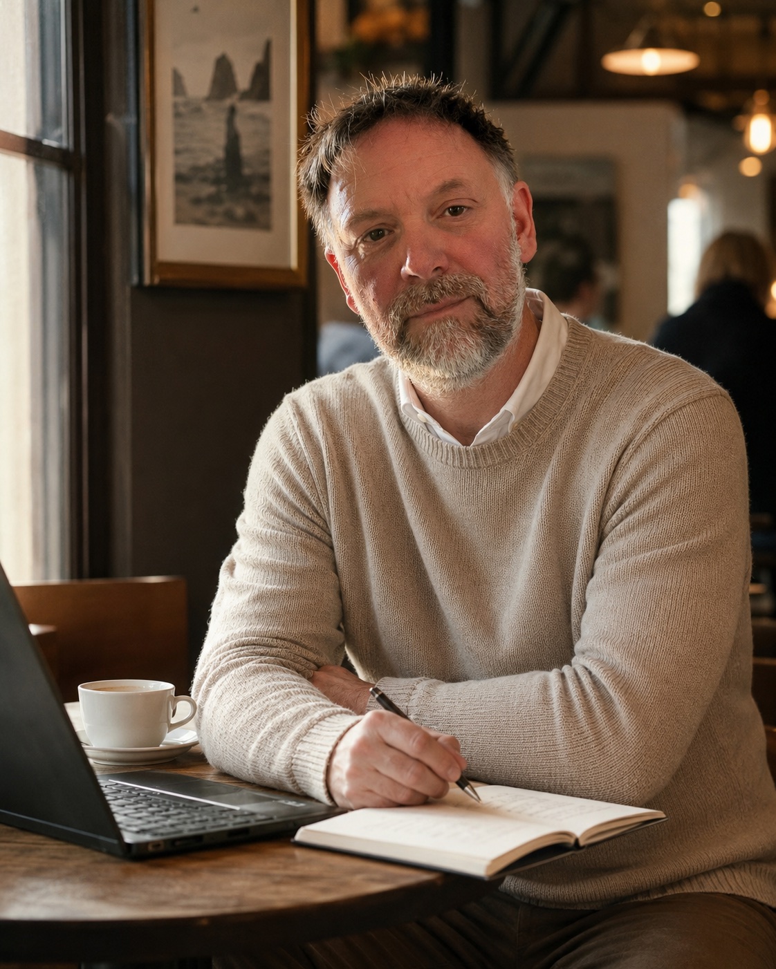 Lars Köhler working at a table